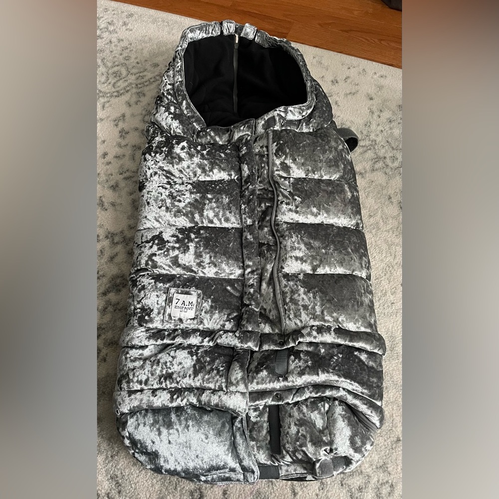 7AM Stroller Blanket - Grey Velour